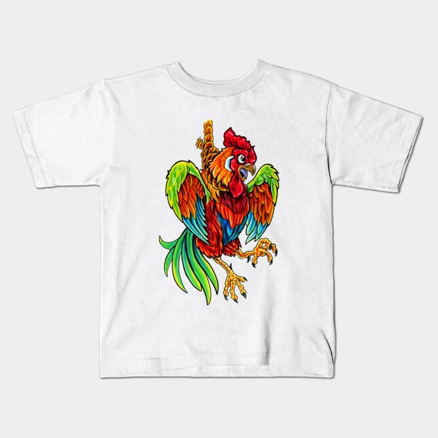 Hanged Cock colorful tee shirt Kids T-Shirt by A1designs